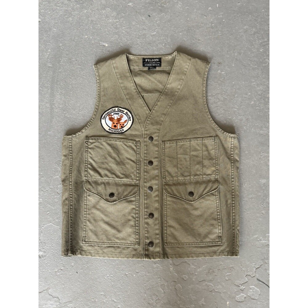 Filson Cotton Vest Deer Hunting Green S - Picture 2 of 4